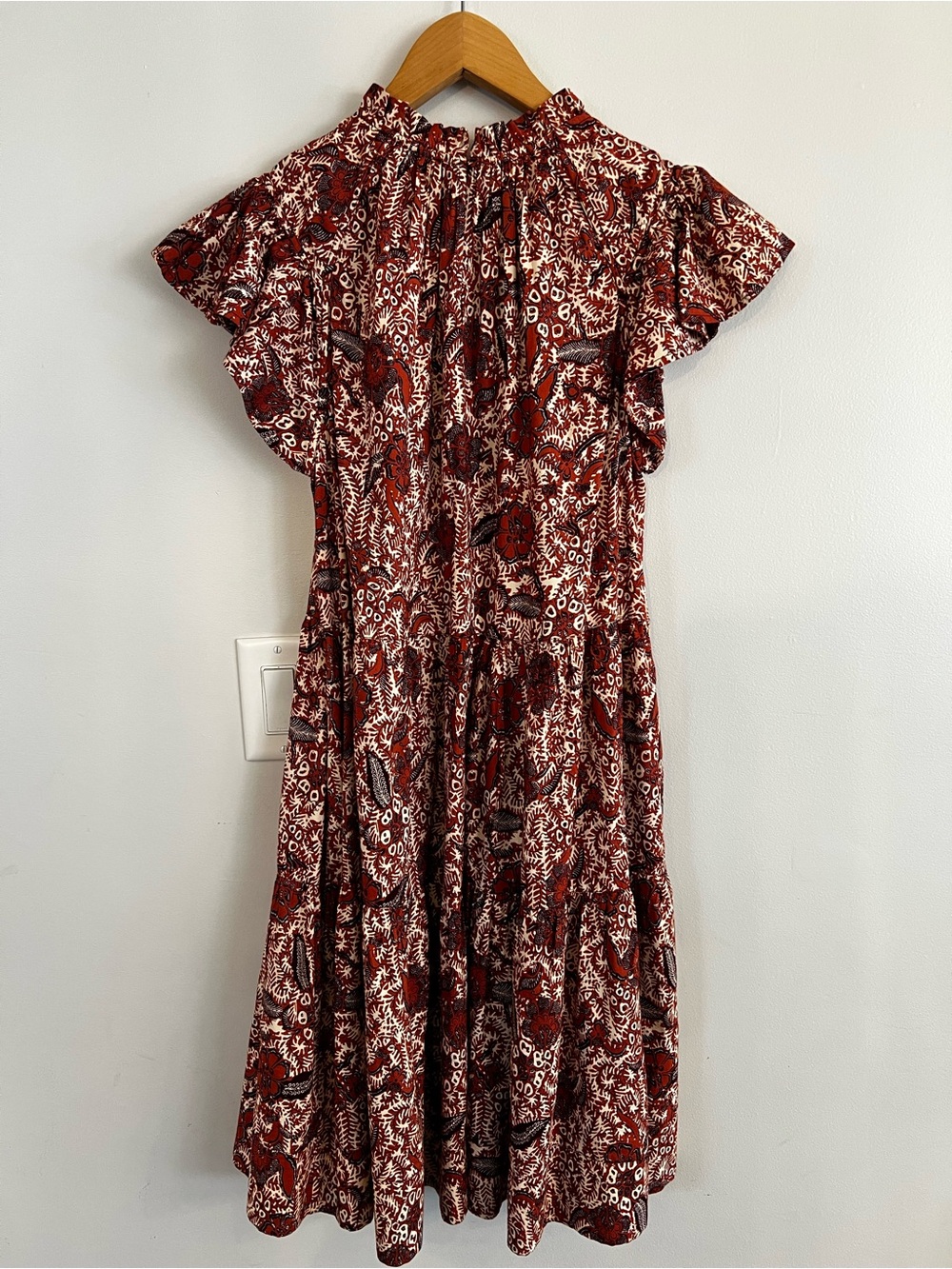 New Ulla Johnson Kasim Mini Dress Burgundy Size 8 - Picture 7 of 7